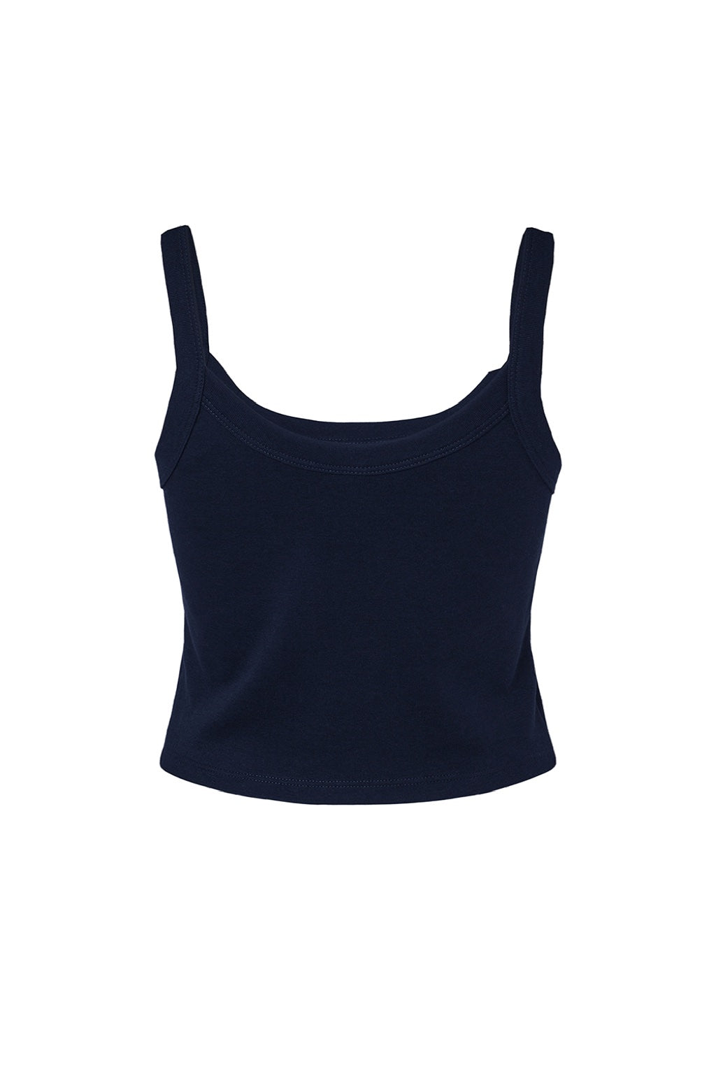 Bella + Canvas BC1012/1012 Womens Micro Ribbed Scoop Tank Top Navy Blue Flat Back