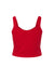 Bella + Canvas 1012BE Womens Micro Ribbed Scoop Tank Top Red Flat Back