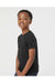 Tultex 265 Youth Poly-Rich Short Sleeve Crewneck T-Shirt Black Model Side