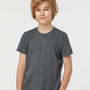 Tultex Youth Poly-Rich Short Sleeve Crewneck T-Shirt - Heather Charcoal Grey - NEW