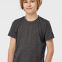 Tultex Youth Poly-Rich Short Sleeve Crewneck T-Shirt - Heather Graphite Grey