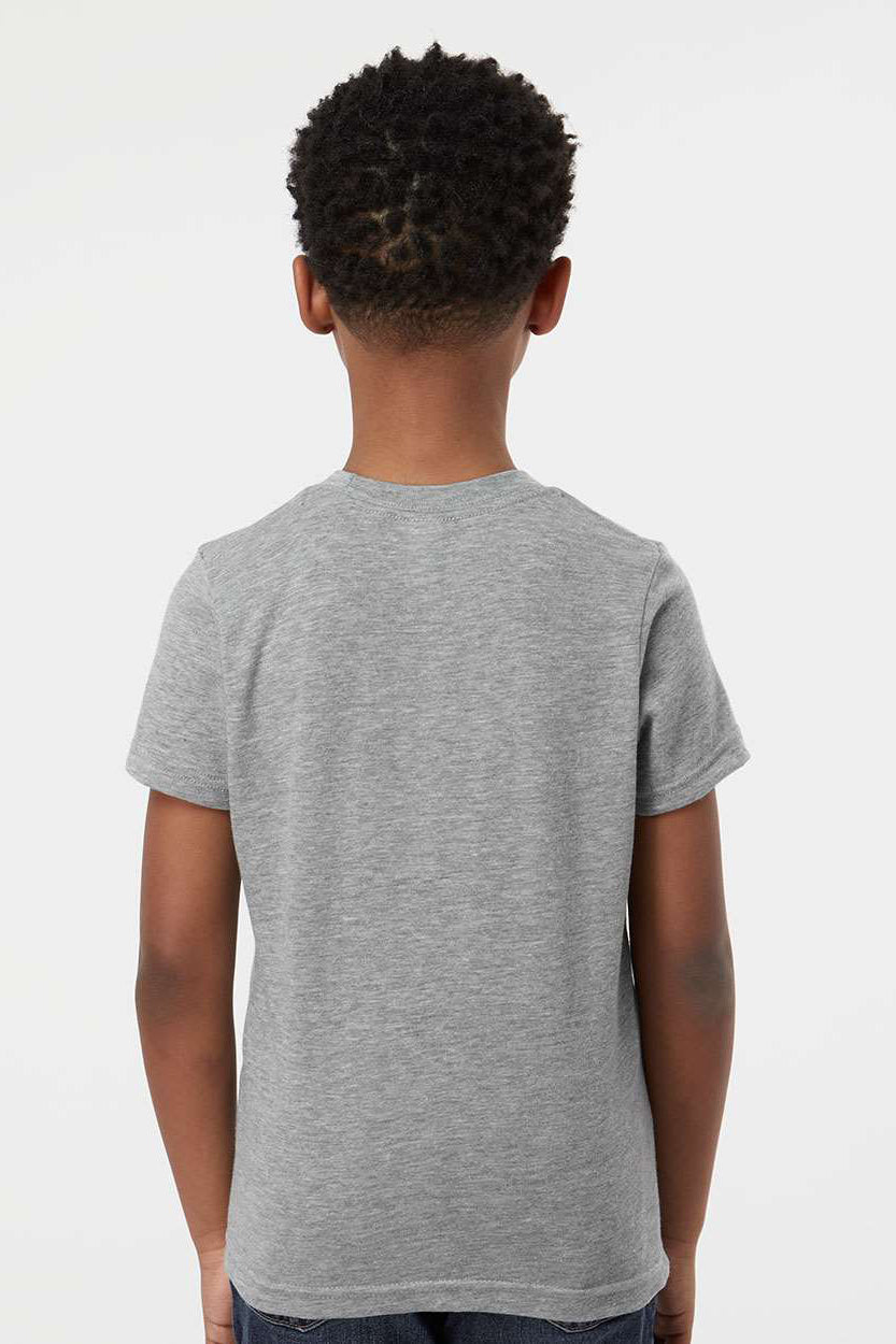 Tultex 265 Youth Poly-Rich Short Sleeve Crewneck T-Shirt Heather Grey Model Back