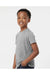 Tultex 265 Youth Poly-Rich Short Sleeve Crewneck T-Shirt Heather Grey Model Side