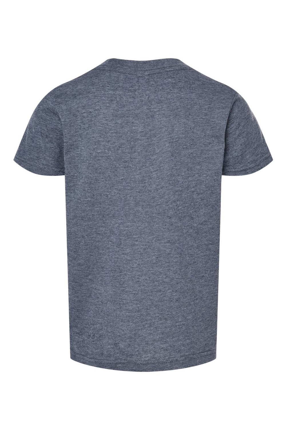 Tultex 265 Youth Poly-Rich Short Sleeve Crewneck T-Shirt Heather Navy Blue Flat Back