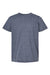 Tultex 265 Youth Poly-Rich Short Sleeve Crewneck T-Shirt Heather Navy Blue Flat Front