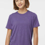 Tultex Youth Poly-Rich Short Sleeve Crewneck T-Shirt - Heather Purple
