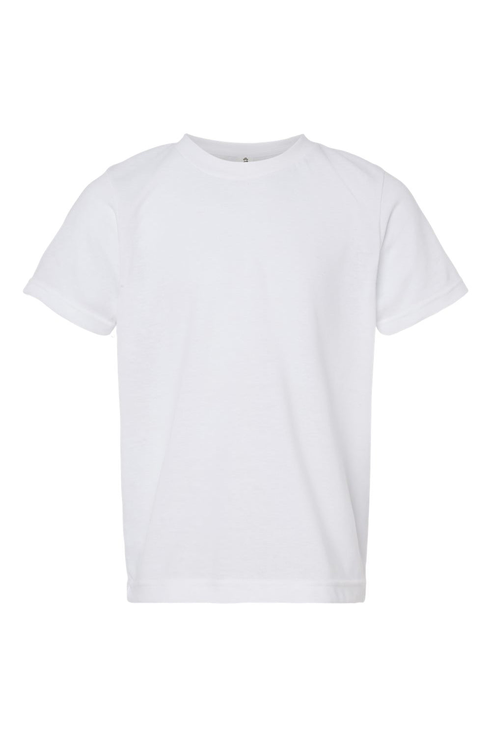 Tultex 265 Youth Poly-Rich Short Sleeve Crewneck T-Shirt White Flat Front