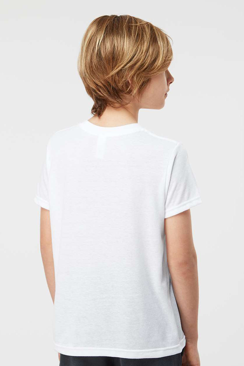 Tultex 265 Youth Poly-Rich Short Sleeve Crewneck T-Shirt White Model Back