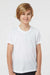Tultex 265 Youth Poly-Rich Short Sleeve Crewneck T-Shirt White Model Front