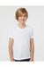Tultex 265 Youth Poly-Rich Short Sleeve Crewneck T-Shirt White Model Front