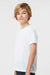 Tultex 265 Youth Poly-Rich Short Sleeve Crewneck T-Shirt White Model Side