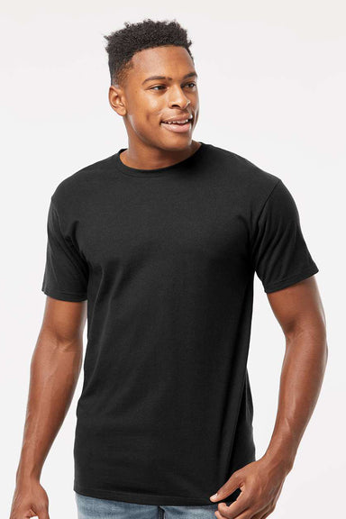 Tultex 290 Mens Jersey Short Sleeve Crewneck T-Shirt Black Model Front