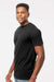 Tultex 290 Mens Jersey Short Sleeve Crewneck T-Shirt Black Model Side