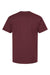 Tultex 290 Mens Jersey Short Sleeve Crewneck T-Shirt Burgundy Flat Back