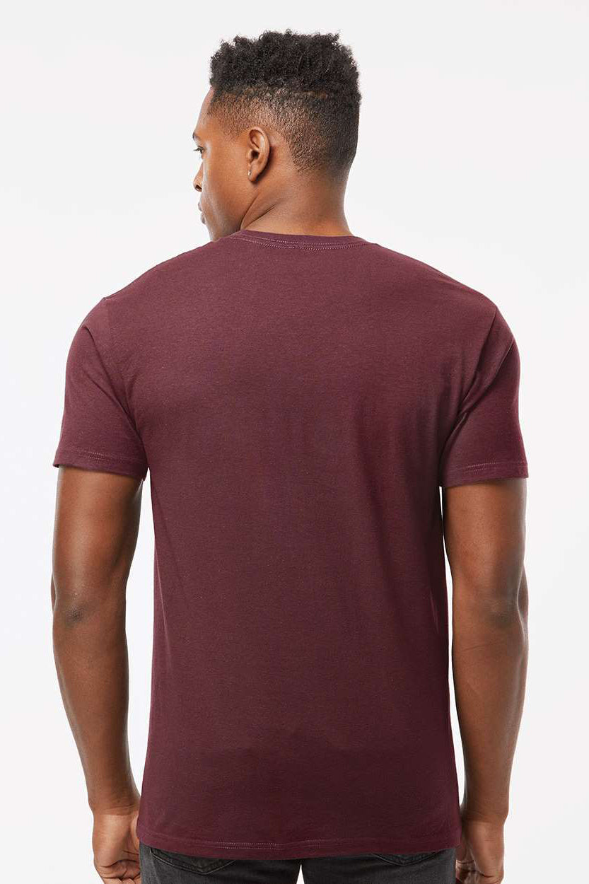 Tultex 290 Mens Jersey Short Sleeve Crewneck T-Shirt Burgundy Model Back