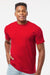 Tultex 290 Mens Jersey Short Sleeve Crewneck T-Shirt Cardinal Red Model Front