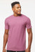 Tultex 290 Mens Jersey Short Sleeve Crewneck T-Shirt Cassis Pink Model Front