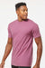 Tultex 290 Mens Jersey Short Sleeve Crewneck T-Shirt Cassis Pink Model Side