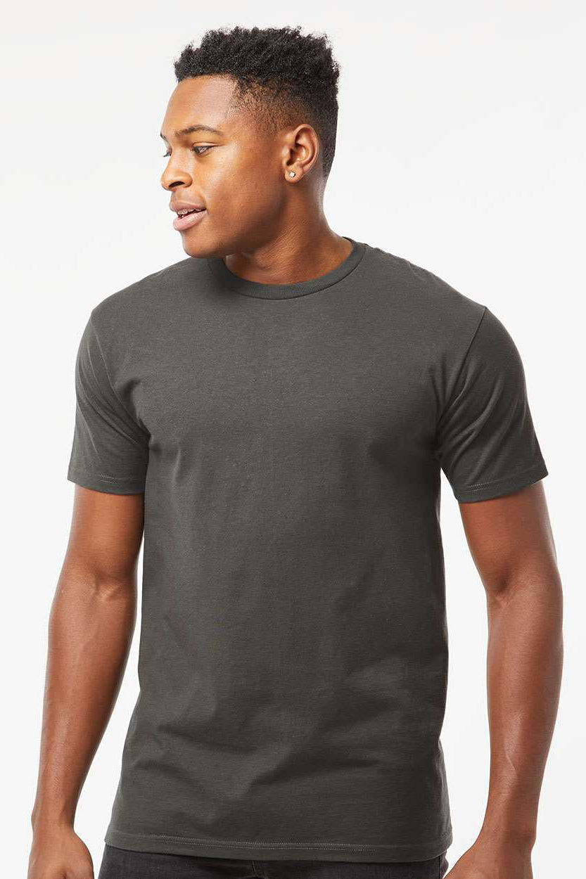 Tultex 290 Mens Jersey Short Sleeve Crewneck T-Shirt Charcoal Grey Model Front