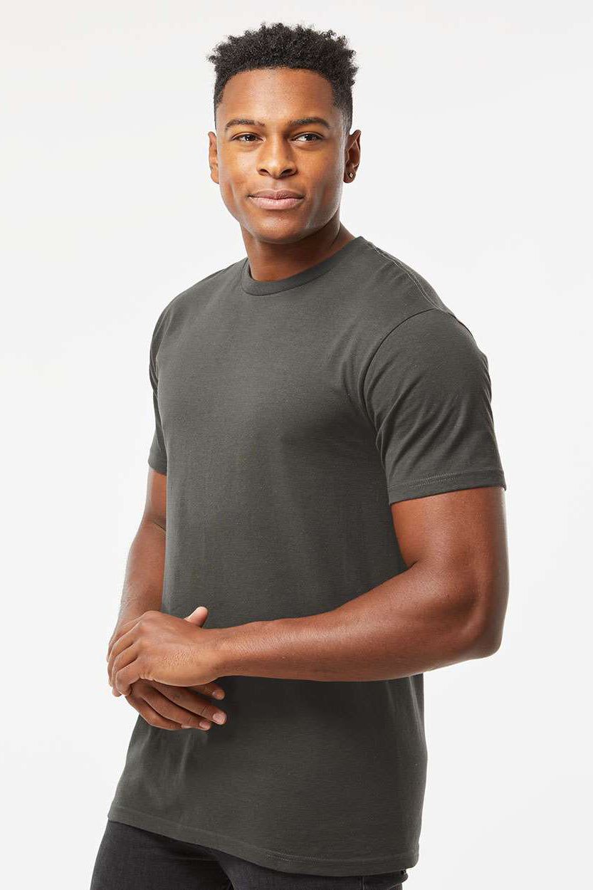 Tultex 290 Mens Jersey Short Sleeve Crewneck T-Shirt Charcoal Grey Model Side