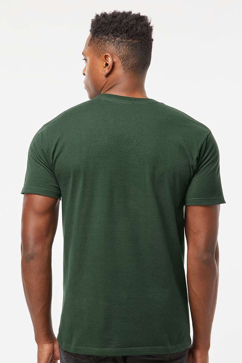 Tultex 290 Mens Jersey Short Sleeve Crewneck T-Shirt Forest Green Model Back