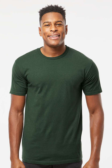 Tultex 290 Mens Jersey Short Sleeve Crewneck T-Shirt Forest Green Model Front