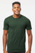 Tultex 290 Mens Jersey Short Sleeve Crewneck T-Shirt Forest Green Model Front