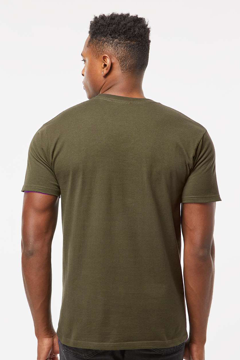 Tultex 290 Mens Jersey Short Sleeve Crewneck T-Shirt Grape Leaf Green Model Back