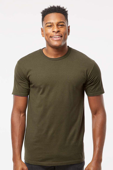 Tultex 290 Mens Jersey Short Sleeve Crewneck T-Shirt Grape Leaf Green Model Front