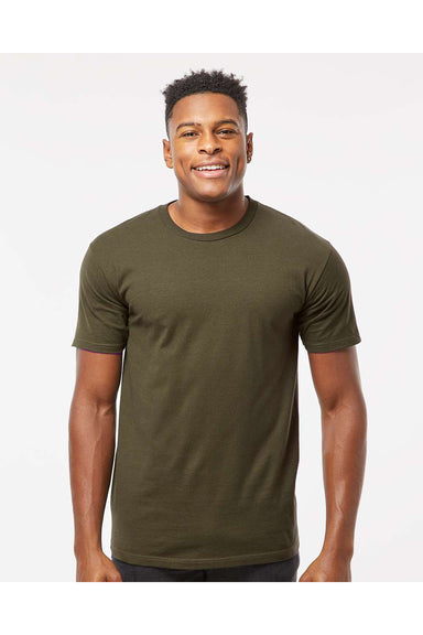 Tultex 290 Mens Jersey Short Sleeve Crewneck T-Shirt Grape Leaf Green Model Front