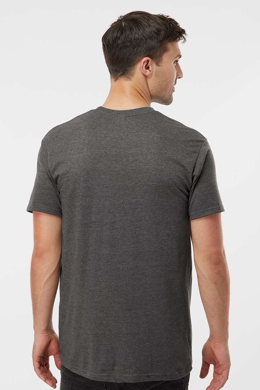 Tultex 290 Mens Jersey Short Sleeve Crewneck T-Shirt Heather Charcoal Grey Model Back