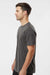 Tultex 290 Mens Jersey Short Sleeve Crewneck T-Shirt Heather Charcoal Grey Model Side