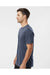 Tultex 290 Mens Jersey Short Sleeve Crewneck T-Shirt Heather Denim Blue Model Side