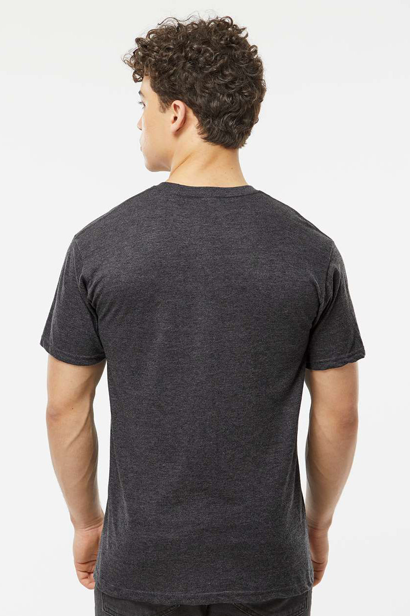 Tultex 290 Mens Jersey Short Sleeve Crewneck T-Shirt Heather Graphite Grey Model Back