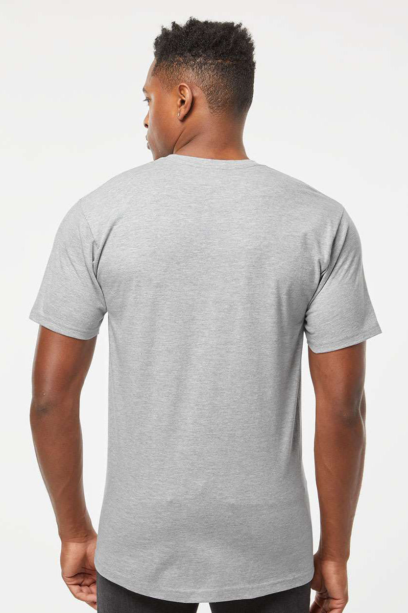Tultex 290 Mens Jersey Short Sleeve Crewneck T-Shirt Heather Grey Model Back