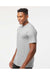 Tultex 290 Mens Jersey Short Sleeve Crewneck T-Shirt Heather Grey Model Side