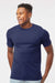 Tultex 290 Mens Jersey Short Sleeve Crewneck T-Shirt Inked India Blue Model Front
