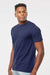 Tultex 290 Mens Jersey Short Sleeve Crewneck T-Shirt Inked India Blue Model Side