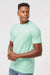 Tultex 290 Mens Jersey Short Sleeve Crewneck T-Shirt Light Mint Green Model Side