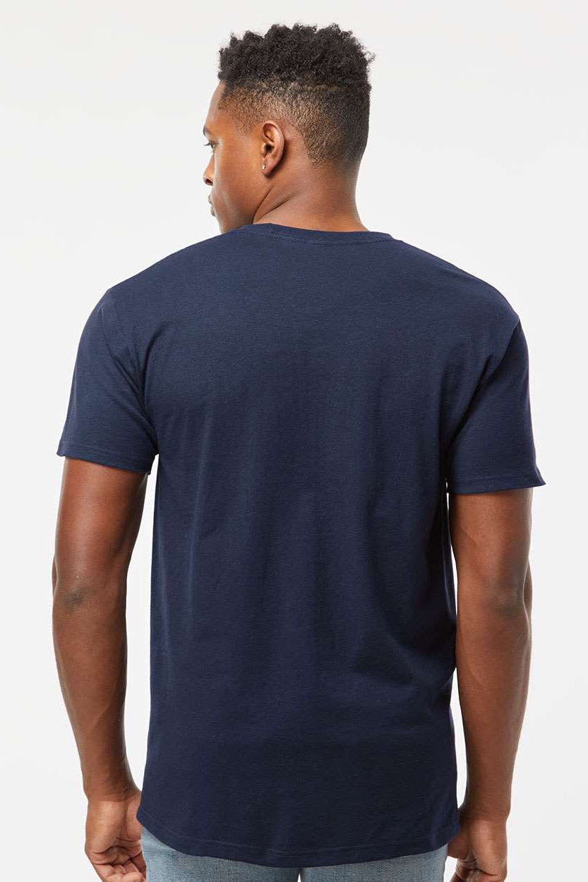 Tultex 290 Mens Jersey Short Sleeve Crewneck T-Shirt Navy Blue Model Back