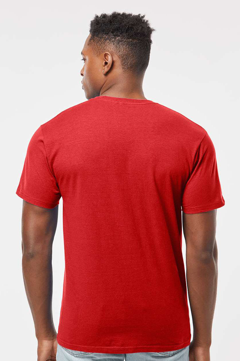 Tultex 290 Mens Jersey Short Sleeve Crewneck T-Shirt Red Model Back