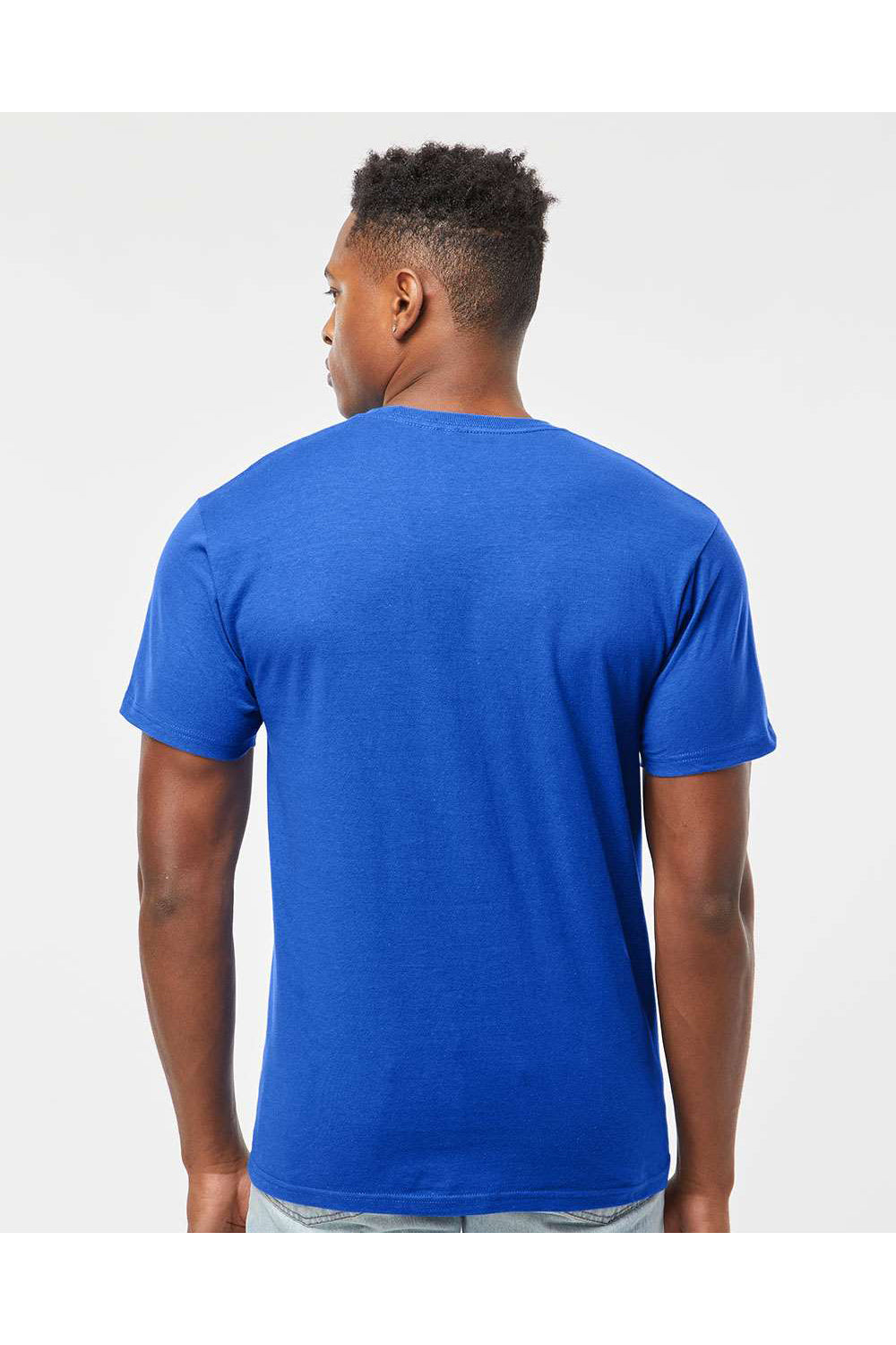 Tultex 290 Mens Jersey Short Sleeve Crewneck T-Shirt Royal Blue Model Back