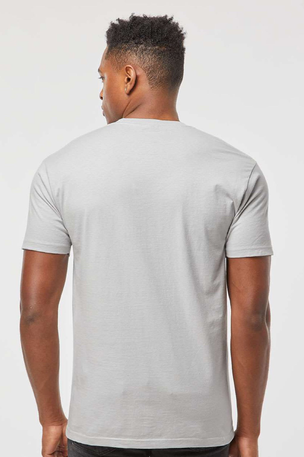 Tultex 290 Mens Jersey Short Sleeve Crewneck T-Shirt Silver Grey Model Back