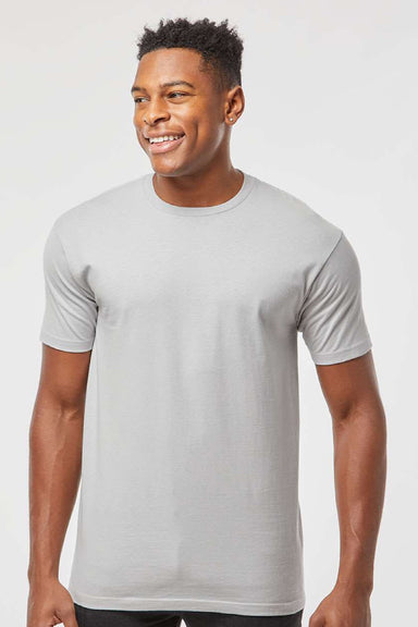 Tultex 290 Mens Jersey Short Sleeve Crewneck T-Shirt Silver Grey Model Front