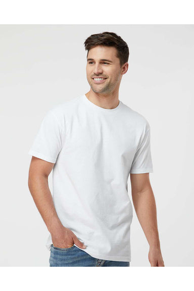 Tultex 290 Mens Jersey Short Sleeve Crewneck T-Shirt White Model Front