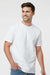 Tultex 290 Mens Jersey Short Sleeve Crewneck T-Shirt White Model Front