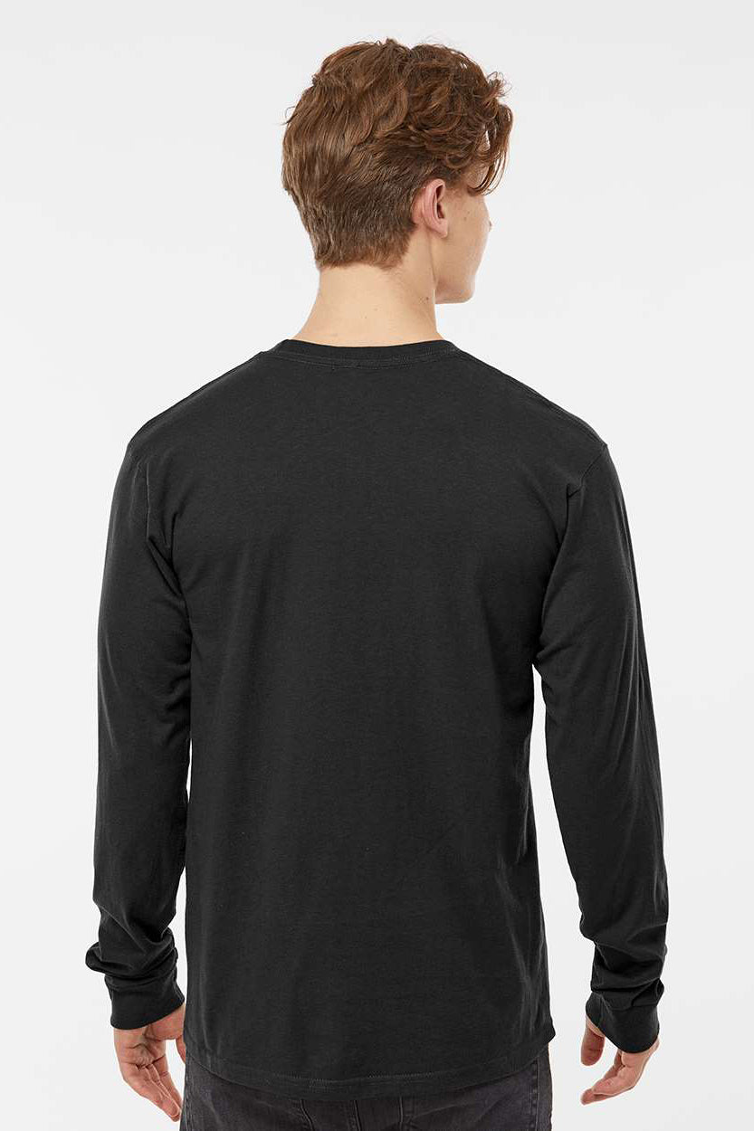 Tultex 291 Mens Jersey Long Sleeve Crewneck T-Shirt Black Model Back