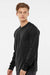 Tultex 291 Mens Jersey Long Sleeve Crewneck T-Shirt Black Model Side