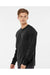 Tultex 291 Mens Jersey Long Sleeve Crewneck T-Shirt Black Model Side