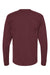 Tultex 291 Mens Jersey Long Sleeve Crewneck T-Shirt Burgundy Flat Back